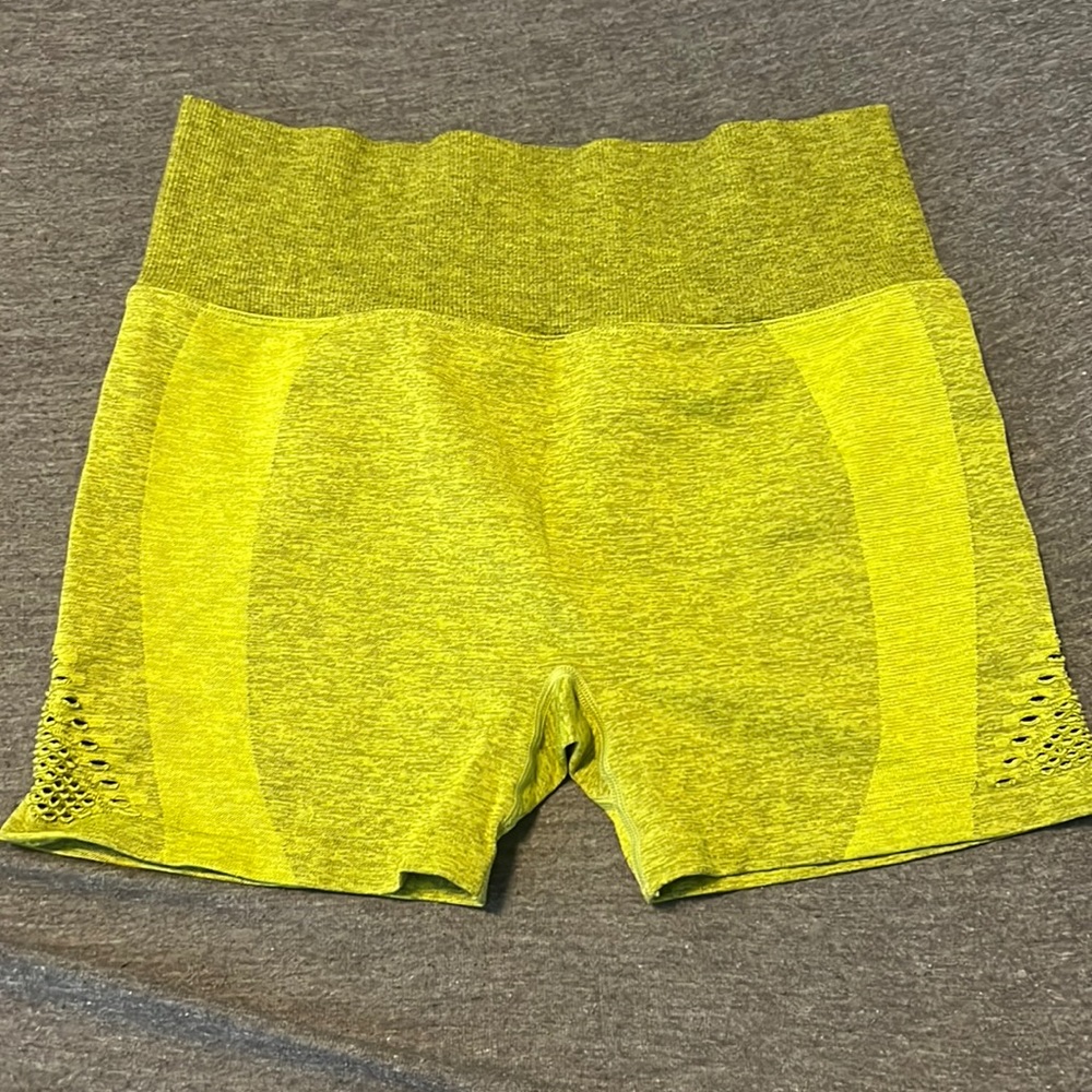 VS Pink Neon Green Biker Shorts